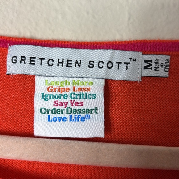 Gretchen Scott Polly Pocket 3/4 length sleeve sweater w/ Gold Button Decor sz M - Picture 4 of 9